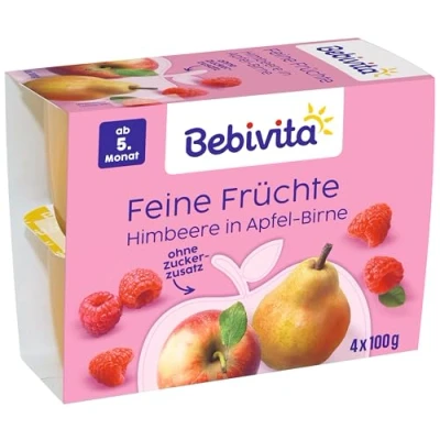 Abbildung von Bebivita Feine Früchte, Himbeere in Apfel Birne, 6er Pack ( 6 x 4 100 g )