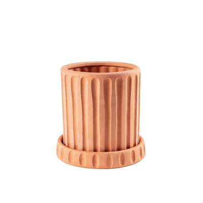 Abbildung von Seletti Magna Graecia Terracotta Vase With Saucer Dorico