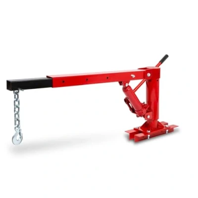 Abbildung von EBERTH Pick Up Kran, Ladekran, Maximum Tragfähigkeit 450 kg, massiver Fuß für Bodenmontage, Lasthaken und Kette, Hubhöhe von 35 bis 1330 mm, Auslegerlänge 880 1400 Werkstattkran
