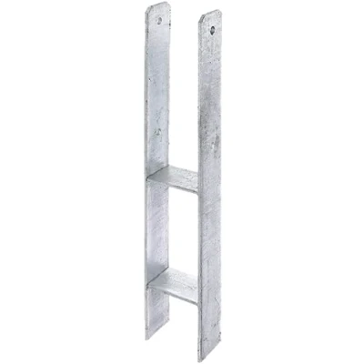 Abbildung von Alberts H Pfostenanker, Materialstärke 6 mm, lichte Breite 91 Höhe 600 mm