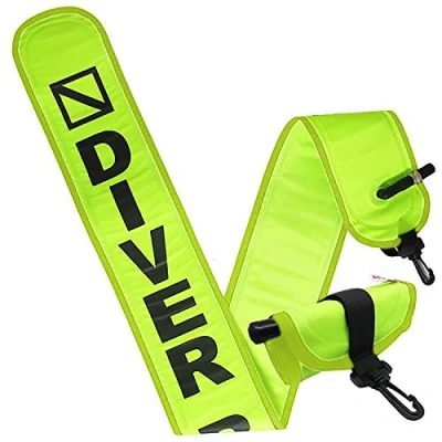 Abbildung von Scuba Wahl Tauchen 4 &#039;Neon Gelb Oberfläche Signal Tube mit Kunststoff Clip