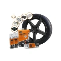 Abbildung von Foliatec Felgen 2K Lack Set Felgenlack Lackspray, schwarz matt, 3 x 400 ml
