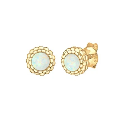 Abbildung von Elli GEO Kreis Vintage OPAL BLÜTE Ohrringe, Damen, Größe: One Size, Gold
