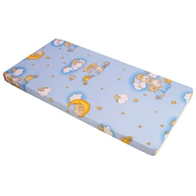 Abbildung von Best For Kids Kinderbettmatratze, Babymatratze 60x120 cm Kinder Rollmatratze 5 aus 100% Baumwolle (blau)