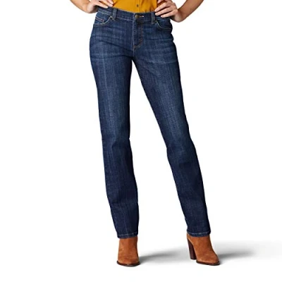 Abbildung von Lee Damen Petite geradem Bein, entspannte Passform Jeans, Bewitched, 38 Kurz