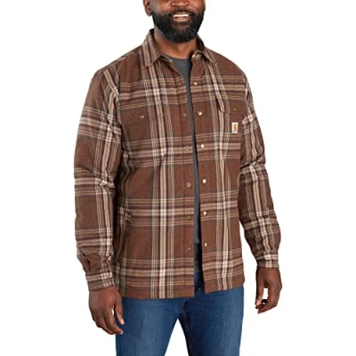 Abbildung von Carhartt Herren Langarmhemd Flannel Sherpa Lined Shirt, Farbe:Burnt Sienna, Größe: M