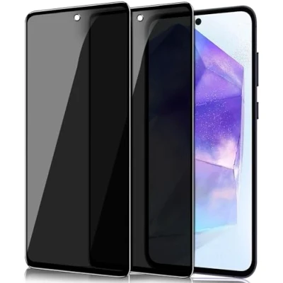 Abbildung von IBETEK Schutzfolie für Samsung Galaxy A55 5G Sichtschutz, [2 Stück] Anti Spy Sichtschutz Panzerglasfolie Tempered Glass 9H Härte Gehärtetem Glas Dunkel Folie Blickschutzfolie Displayschutzfolie