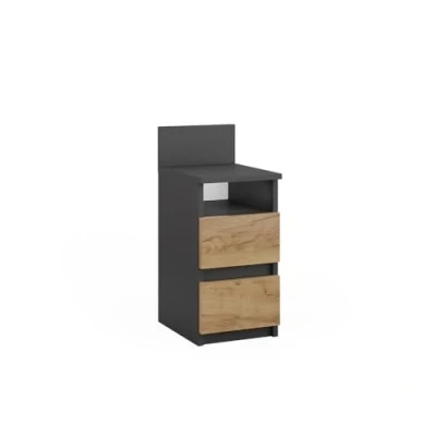 Abbildung von Vicco Kommode Monty, Anthrazit/Goldkraft Eiche, 25 x 59.1 cm mit 2 Schubladen