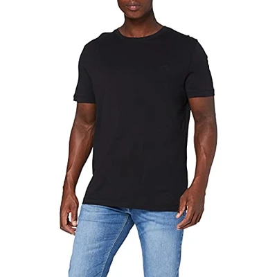 Abbildung von camel active Herren Basic Kurzarm T Shirt mit Rundhalsausschnitt Schwarz Menswear M