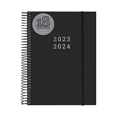 Abbildung von Finocam Terminkalender Espiral 18 Monate 2023 2024 2 Tage pro Seite Juli bis Dezember (18 Monate) Schwarz International