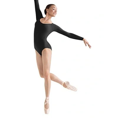 Abbildung von Bloch Damen Lepsi Gymnastikanzug mit Langen Ärmeln Langarm Trikot, Schwarz, Large