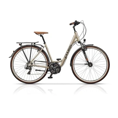 Abbildung von Airtracks Trekkingrad Damen Trekking Fahrrad 28 Zoll AREA LOW STEP, 21 Gang Shimano, Kettenschaltung, (Shimano RD TY500 SGS), Beige Rahmenhöhen 46cm, 50cm und 54cm Modell 2024
