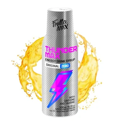 Abbildung von FruttaMax Thunder Max LIGHT Energy Sirup mit Süßungsmitteln Zuckerfrei Zero Drink Syrup WITH CAFFEINE AND TAURINE 500ml