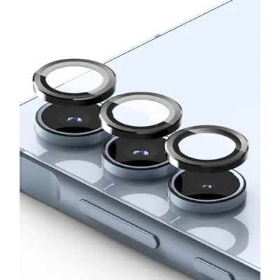 Abbildung von Ringke Camera Lens Frame Glass Protector Kompatibel mit Samsung Galaxy A55 / A35 (2024), Leichtgewicht Kameraobjektivschutz Gehärtetes Glas Aluminiumrahmen Black