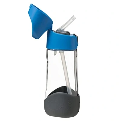 Abbildung von b.box TritanTM Wasser und Trinkflasche Kinder Griffige Auslaufsicher Ideal Nach Strohhalm Trinklernbecher 450 ml (Blauer Schiefer, ml)