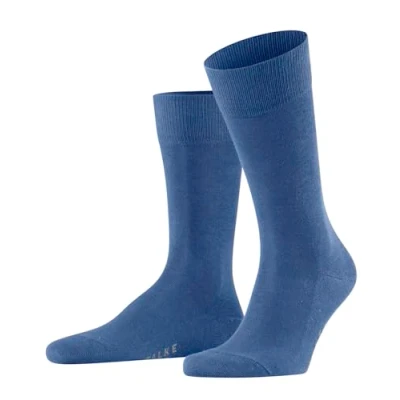 Abbildung von FALKE Herren Socken Family M So nachhaltige Baumwolle einfarbig 1 Paar, Blau Deep Water 6809, 39 42