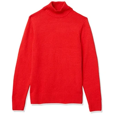 Abbildung von Amazon Essentials Herren Soft Touch Rollkragenpullover mit Langen Ärmeln, Rot, S