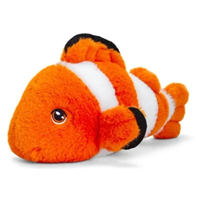 Abbildung von azzesso Kuscheltier Clownfisch (1 St., 28 cm), flauschiges Stofftier, weiß, orange, Plüsch