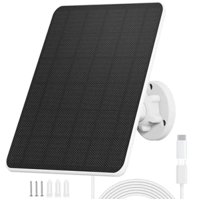 Abbildung von 6W Solarpanel für Überwachungskamera,Solarmodul DC 5V Sicherheitskamera,Kamera Outdoor,Türklingel und Außenbeleuchtung mit USB C Anschluss,IP65 3m Kabel,360 Einstellbare Halterung
