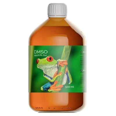 Abbildung von DMSO 99,9 Prozent Dimethylsulfoxid Ph. Eur. Qualität unverdünnt 100ml, 500ml, 1000ml vielseitig einsetzbar Tropfverschluss Braunglasflasche ohne Zusatzstoffe vegan naturrein