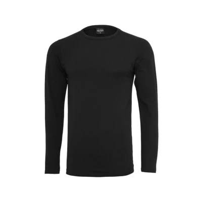 Abbildung von Urban Classics Fitted Stretch L/S Langarmshirt, Herren, Größe: Small, Black