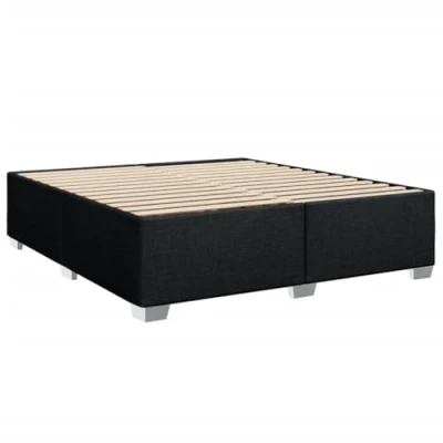 Abbildung von vidaXL Bettgestell, Bett mit Bettfüße Lattenrost, Polsterbett für Schlafzimmer, Doppelbett Bettrahmen, Modern, Schwarz 180x200cm Stoff
