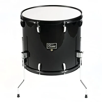 Abbildung von FAME Floor Tom,First Step Tom Drum 18&quot;x16&quot; Piano Black Mischholz Kessel Aluminium Hardware Robuste Stahlspannreifen Ideal für Anfänger und Musikschulen&quot;, Schlagzeuge, Toms, First Drum, 18&quot;x16&quot;, Black,