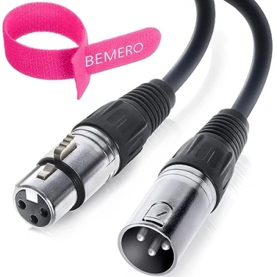 Abbildung von BEMERO DMX Kabel, Lichtkabel, 3 Pin XLRf auf XLRm, 110 Ohm, m, schwarz