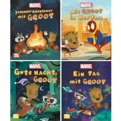 Abbildung von Nelson Mini Bücher: 4er Marvel: Guardians of the Galaxy 1 4: Geschichten mit Baby Groot Für Kinder ab 3 Jahren (Nelson Ein großer Spaß im kleinen Format)