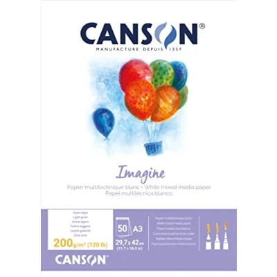 Abbildung von Canson Pad Imagine A3 200 g White Skizzenbuch