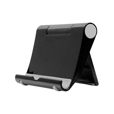 Abbildung von Ständer Tablet Halterung Halter Tisch Handy Universal kompatibel mit iPhone 12 Pro Max 11 SE XS XR 8 Plus 6 7, Samsung Galaxy Note20 S20 S10 S9 S8, Huawei Schwarz
