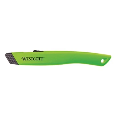 Abbildung von Westcott E 16475 00 Sicherheits Cutter mit Keramik Sicherheitsklinge, automatisch einziehbar, grün
