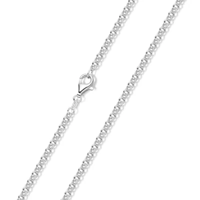 Abbildung von Materia Silberkette Unisex Zwillings Ankerkette Silber 2,3mm K31, 925 Sterling