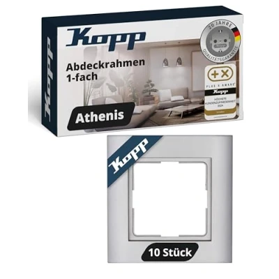 Abbildung von Kopp Athenis stahl Profipack mit 10 Abdeckrahmen 1 fach, 402147105