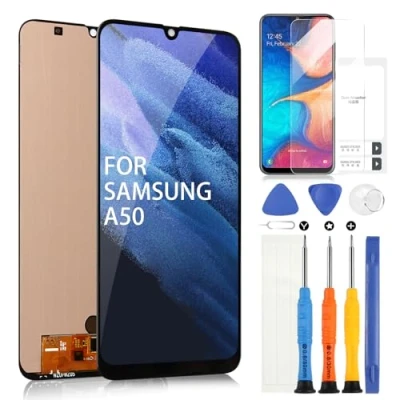 Abbildung von OLED LCD Display für Samsung Galaxy A50 2019 Bildschirm Ersatz A505 SM A505F Digitizer Touchscreen Assembly mit Werkzeugen (Schwarz, 6,4 Zoll)