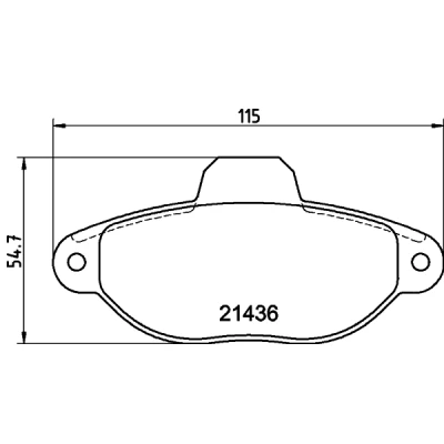Abbildung von HELLA 8DB 355 019 151 Bremsbelagsatz inkl. Verschleißwarnkontakt mit Zubehör FIAT: Punto II Schrägheck, I Cabrio, LANCIA: Y