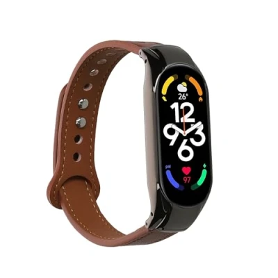 Abbildung von kwmobile Armband kompatibel mit Xiaomi Mi Band 7 Echtleder Fitnesstracker Sportarmband