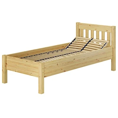Abbildung von ERST HOLZ Bett Hohes Massivholzbett Kiefer Seniorenbett 100x200, Kieferfarblos lackiert