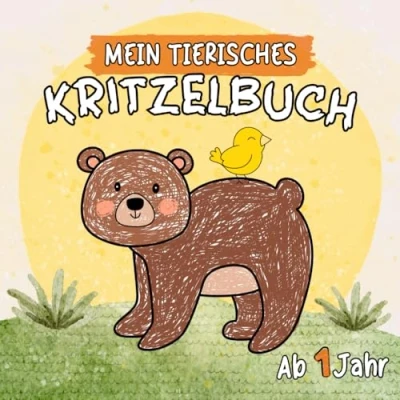 Abbildung von Mein Tierisches Kritzelbuch ab 1 Jahr: Erstes Malbuch für Kleinkinder Jahr, mit 50 tollen Tiermotiven zum Kritzeln und Ausmalen, ideal Jungen Mädchen.