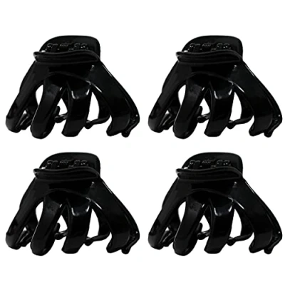 Abbildung von 4er Set Haarkralle Oktopus Clip Schmetterling Bulldoggen Design Plastik , Schwarz