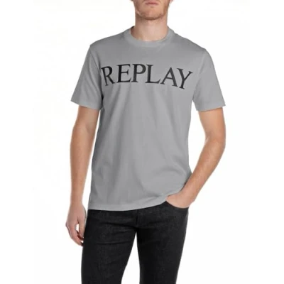 Abbildung von Replay Tshirt print, Herren, Größe: Medium, Lead grey