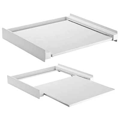 Abbildung von Maclean MC 890 Universeller Verbindungsrahmen mit Ausziehplatte für 60x53 cm Waschmaschinen oder Trockner Platzsparend Zwischenbaurahmen bis 60kg