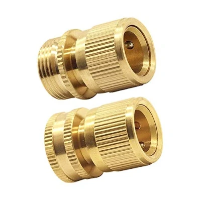 Abbildung von Tesmotor Messing Wasserschlauchanschlüsse, Außen und Innengewinde 3/4 Zoll Kupfer Stecker Garten Schlauch