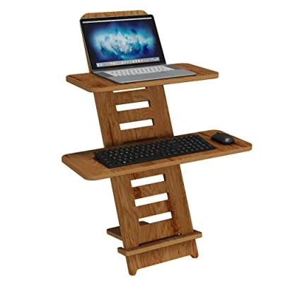 Abbildung von Standing Desk Imprägniert Stehpult Schreibtischaufsatz Laptop Ständer Holz Aufsatz Schreibtisch Laptopdesk Laptopständer höhenverstellbarer