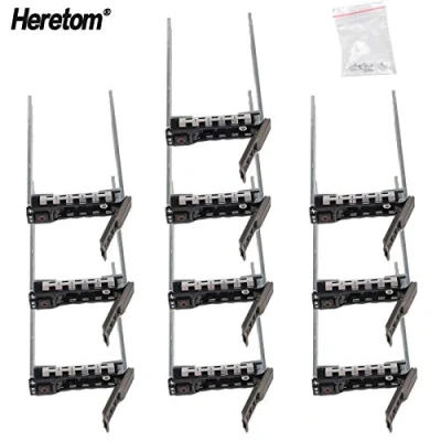 Abbildung von Heretom 10er Pack 0G176J G176J Festplattenrahmen 2,5 Zoll Festplatte SATA SAS Tray Laufwerk Caddy für Dell PowerEdge T440 T640 R430 T430 R630 R730xd R830 R930 T620 R720 R820 mit Schrauben