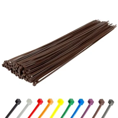 Abbildung von Gocableties Kabelbinder 100 Stück Braun, 450 mm x 9,0 mit 79,4 kg Zugfestigkeit, extra starkes, UV Beständig Set