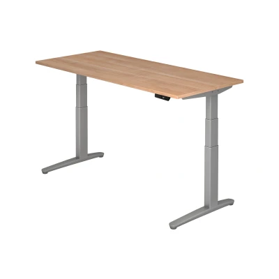 Abbildung von Hammerbacher Schreibtisch XBHM19 Nussbaum/Silber