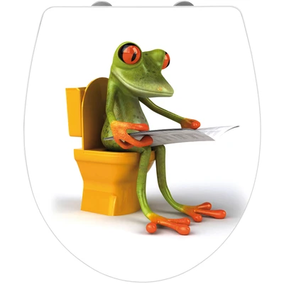 Abbildung von WENKO WC Sitz &quot;Frog News&quot;, Mit Absenkautomatik