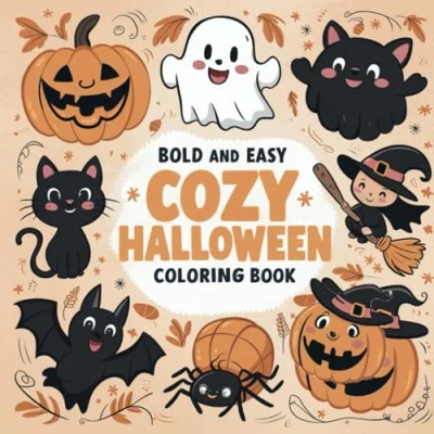 Abbildung von Cozy Halloween Coloring Book.: for Children and Adults Featuring Cute, Spooky Creatures Relaxation.