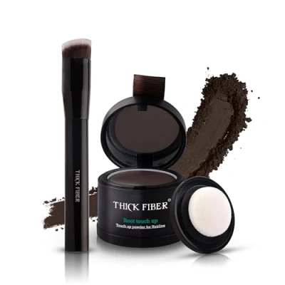Abbildung von THICK FIBER Ansatzpuder Haar Concealer zur Haarverdichtung für Frauen und Männer, wasserfestes Make up zum Ansatz kaschieren 4g